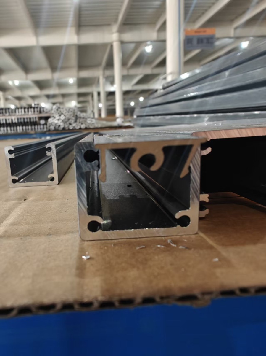 Close view of a railing profile cross section